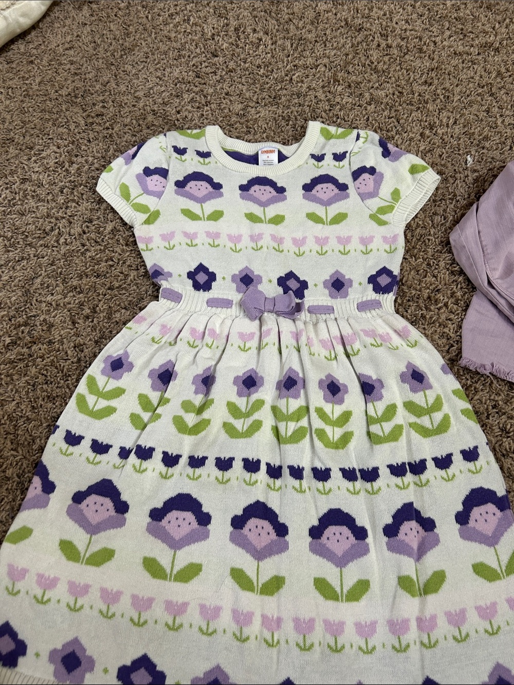 Gymboree Lavender Floral Knit Dress with Jacket from Maurice’s and Leggings - Picture 2 of 5
